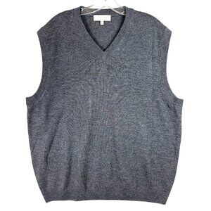 Turnbury Sweater Vest Men XL Gray Extra Fine Merino Wool V-Neck Classic Knit
